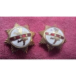 Vintage Coro Stamped Coat of Arms Crest Shield x2 Military?